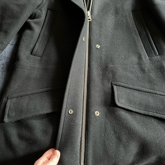 WOMENS WILDRED FREE WOOL CASHEMERE BELND HOODED DRESS COAT - Picture 5 of 5